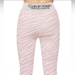 Calvin Klein Performance Light Pink Zebra Leggings